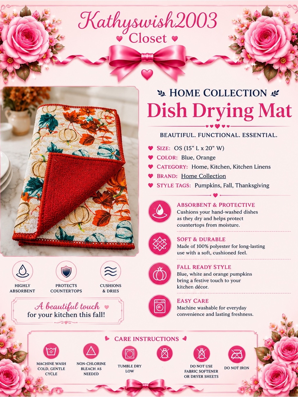 Home Collection, Dish Drying Mat - Picture 2 of 4